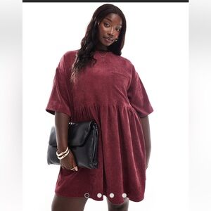 ASOS Curve Burgundy Mini Dress